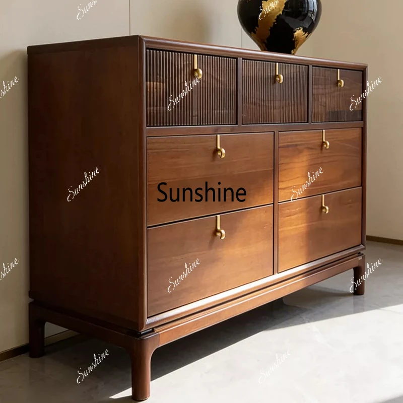 New Chinese-style solid wood storage chest villa high-end living room chest storage cabinet
New Chinese-style solid wood storage chest villa high-end living room chest storage cabinet