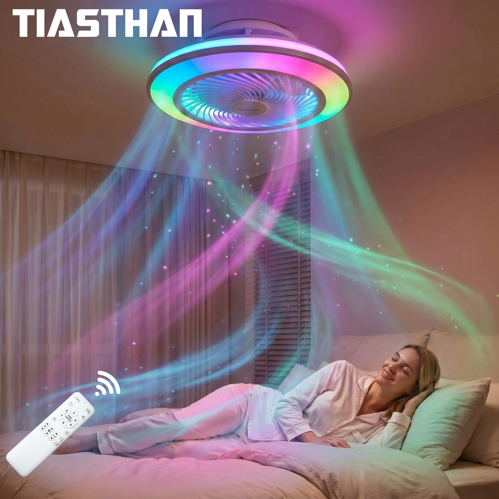 Smart Remote Controlled Ceiling Fan RGB Light AC220V– Variable Frequency Motor with Stepless Speed & Color Temperature Adjustmen
Smart Remote Controlled Ceiling Fan RGB Light AC220V– Variable Frequency Motor with Stepless Speed & Color Temperature Adjustmen