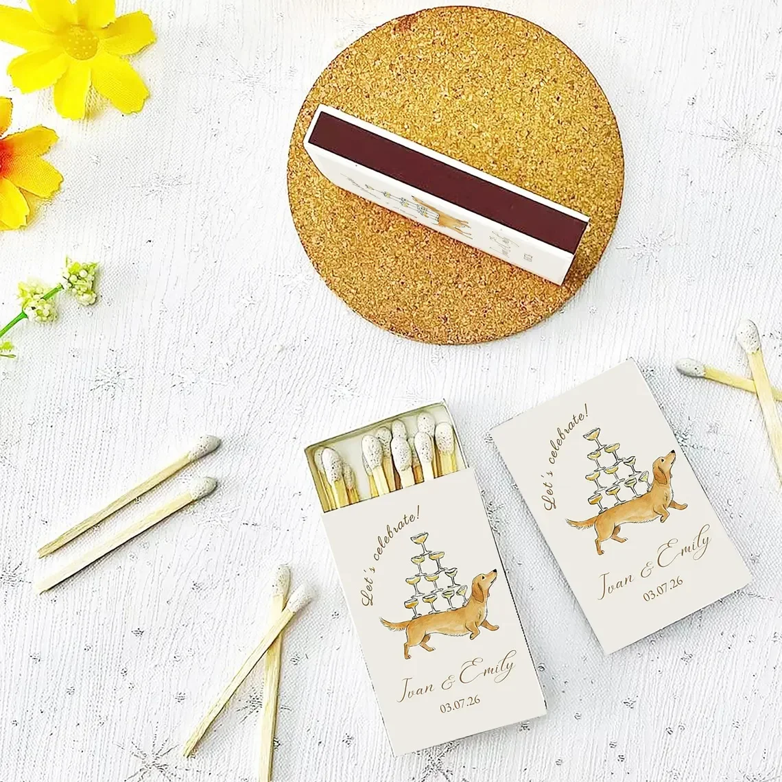 Custom Dog Theme Wedding Matchboxes, Martini Glasses Dog Design, A Perfect Match Bridal Party Favors
Custom Dog Theme Wedding Matchboxes, Martini Glasses Dog Design, A Perfect Match Bridal Party Favors