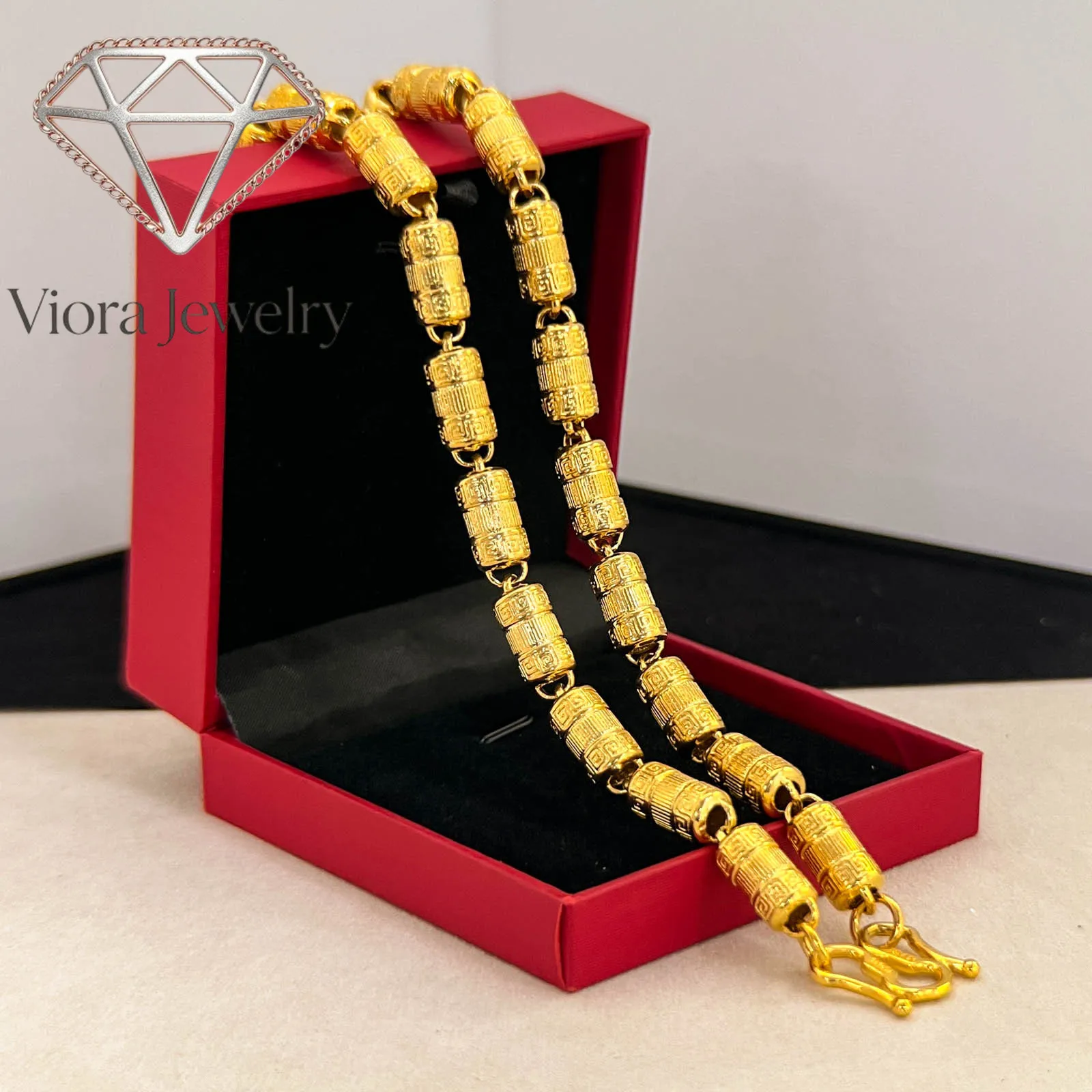 Viora Jewelry 9999 Pure Gold Men's Great Wall Pattern Cylinder Necklace 24K Real Gold Personalized Trendy Classic Cylindrical Ch
Viora Jewelry 9999 Pure Gold Men's Great Wall Pattern Cylinder Necklace 24K Real Gold Personalized Trendy Classic Cylindrical Ch