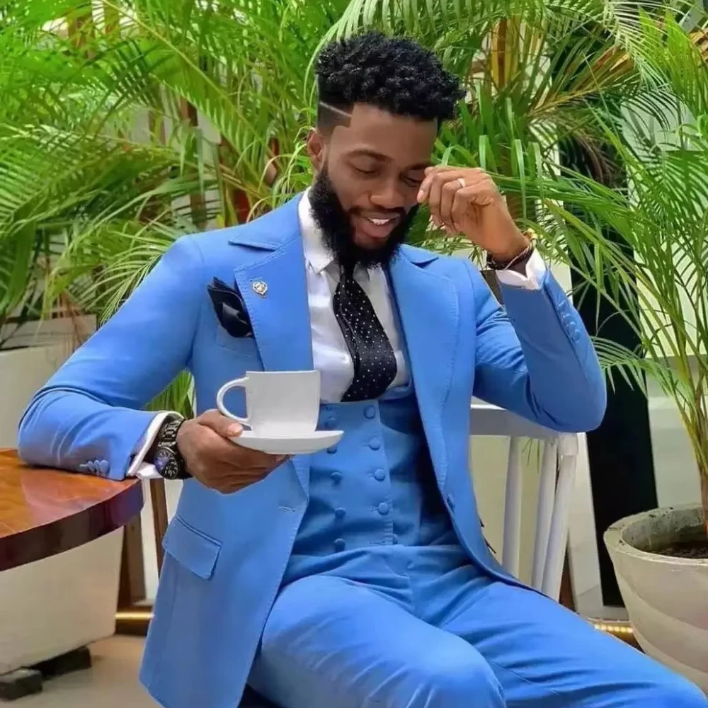 Blue Summer Solid Men Suits Slim Fit Elegant Wedding Groom Tuxedo Smart Casual Notch Lapel Male Suit 3 Piece (Jacket+Vest+Pants)
Blue Summer Solid Men Suits Slim Fit Elegant Wedding Groom Tuxedo Smart Casual Notch Lapel Male Suit 3 Piece (Jacket+Vest+Pants)
