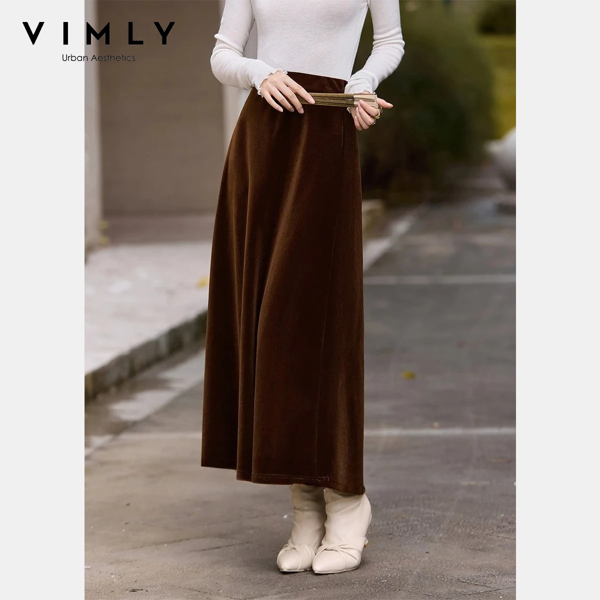 VIMLY Women's Knitted Velvet Skirt 2025 Autumn French Style Draped A-Line Loose Fit Versatile Elegant Daily Woman Skirt A3388
VIMLY Women's Knitted Velvet Skirt 2025 Autumn French Style Draped A-Line Loose Fit Versatile Elegant Daily Woman Skirt A3388