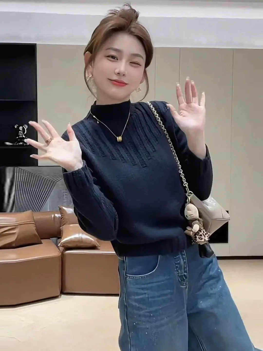 Утягивающий вязаный свитер с высоким воротником Long Sve, женский осенне-зимний трикотаж, повседневный, удобный, дышащий
Утягивающий вязаный свитер с высоким воротником Long Sve, женский осенне-зимний трикотаж, повседневный, удобный, дышащий