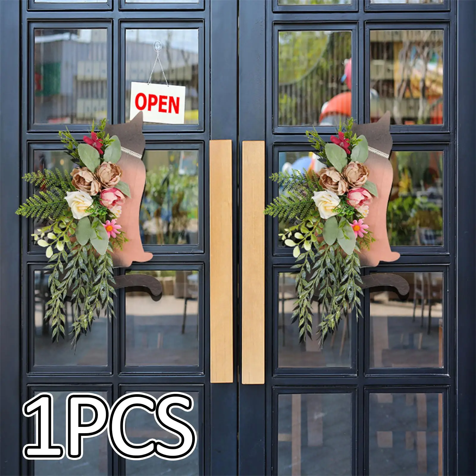 Венок из искусственных цветов 25x40 см, гирлянда на входной двери, деревянная дверная вывеска с изображением кошки для окна, домашней вечеринки
Венок из искусственных цветов 25x40 см, гирлянда на входной двери, деревянная дверная вывеска с изображением кошки для окна, домашней вечеринки