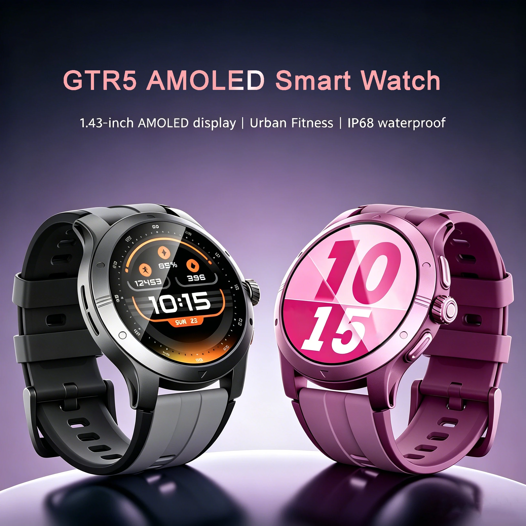 GTR5 Smart Watch AMOLED Bluetooth Call 1.43 inch Large Screen Men Sports Fitness Tracker Heart Rate Health Monitor Smartwatch
GTR5 Smart Watch AMOLED Bluetooth Call 1.43 inch Large Screen Men Sports Fitness Tracker Heart Rate Health Monitor Smartwatch