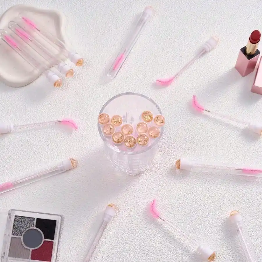 Upgrade 48 Pieces Disposable Mascara Wands Set, Include 24 Pcs Cute Crystal Lash Spoolies Brush And 24 Pcs Reusable Keychain Empty Eyelash Brush Tubes
Upgrade 48 Pieces Disposable Mascara Wands Set, Include 24 Pcs Cute Crystal Lash Spoolies Brush And 24 Pcs Reusable Keychain Empty Eyelash Brush Tubes