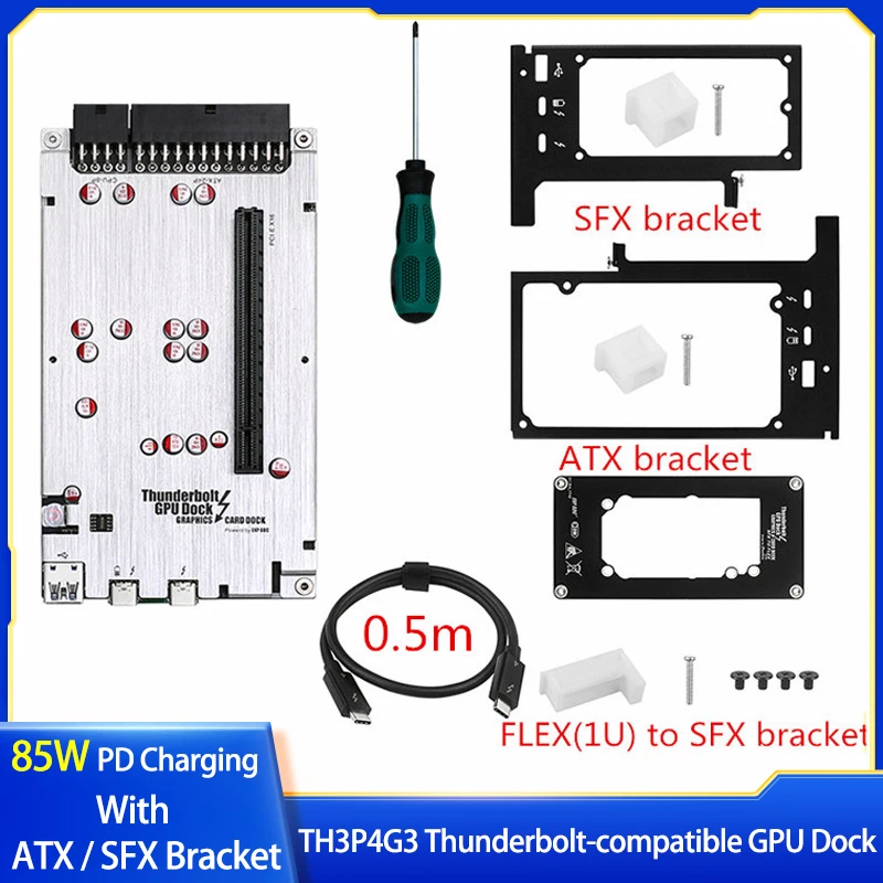 TH3P4G3 Thunderbolt-compatible GPU Dock 85W PD Charging With ATX / SFX Bracket For Laptop Notebook Thunderbolt-compatible 3/4
TH3P4G3 Thunderbolt-compatible GPU Dock 85W PD Charging With ATX / SFX Bracket For Laptop Notebook Thunderbolt-compatible 3/4