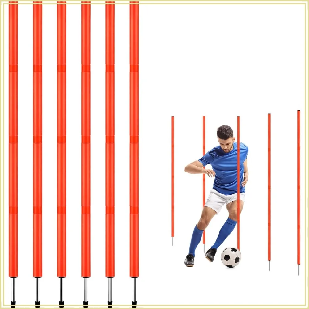 6PCS 6FT Adjustable Soccer Agility Training Poles, Detachable Speed Sticks, Slalom Training Set for Outdoor Drills
6PCS 6FT Adjustable Soccer Agility Training Poles, Detachable Speed Sticks, Slalom Training Set for Outdoor Drills