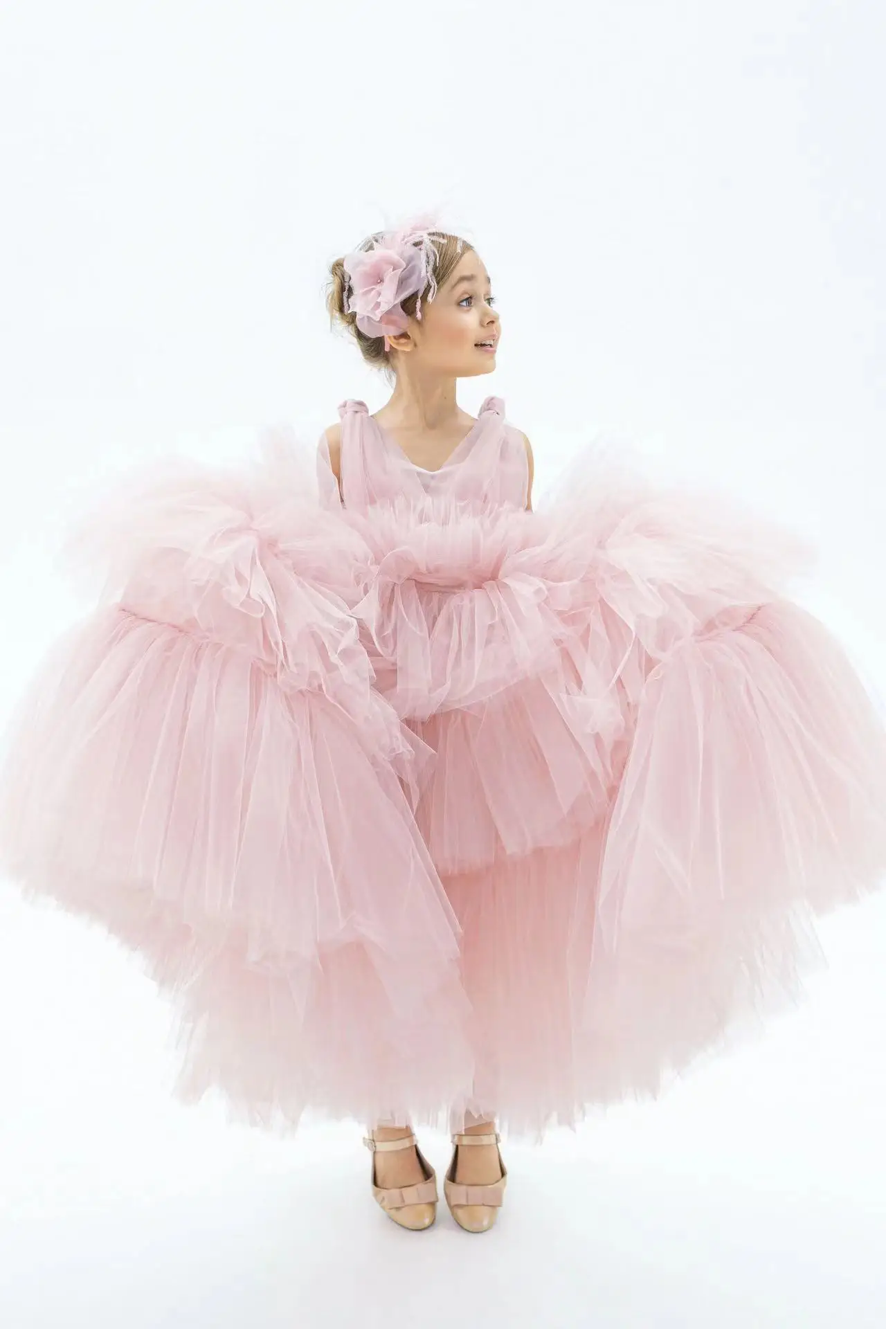 Flower Gir Dress For Wedding Light Pink Tiered Tulle Sleeveless Fluffy Elegant Child First Eucharistic Birthday Party Dresses
Flower Gir Dress For Wedding Light Pink Tiered Tulle Sleeveless Fluffy Elegant Child First Eucharistic Birthday Party Dresses