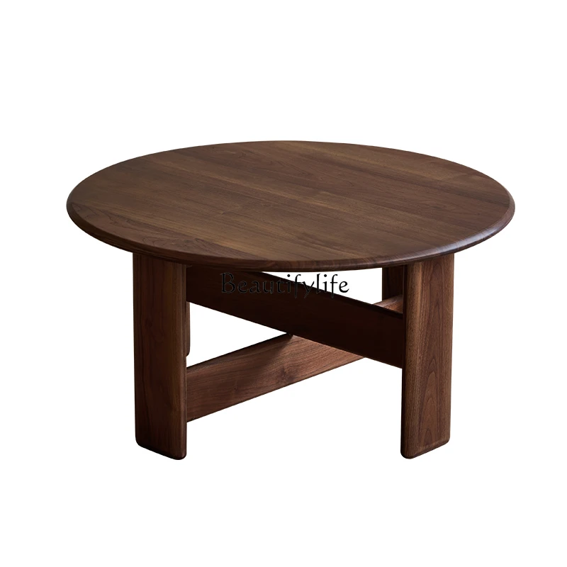 05-North American black walnut black walnut solid wood coffee table round coffee table living room
05-North American black walnut black walnut solid wood coffee table round coffee table living room