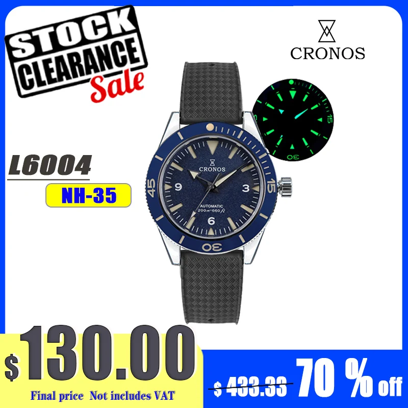 Cronos Sea Master 300 Diver Men Watches Sandwich Dial Automatic Man Watch NH35 200M Resistant Rotating Bezel Leather Strap
Cronos Sea Master 300 Diver Men Watches Sandwich Dial Automatic Man Watch NH35 200M Resistant Rotating Bezel Leather Strap