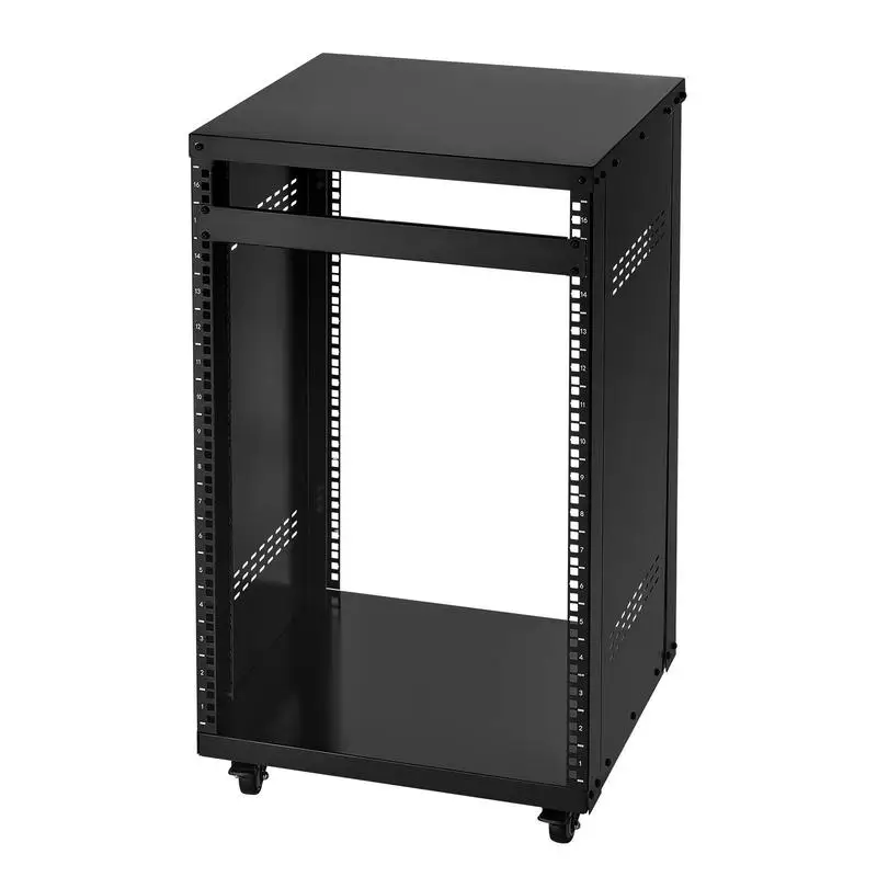 16U Audio Video Equipment Enclosure 22 x 20 x 36 Inches For Home Recording Studio, Network Room, Entertainment Center, 200 lbs Capacity Swivel Casters Open Frame Ventilation Design 19-Inch Device Mounting Rack
16U Audio Video Equipment Enclosure 22 x 20 x 36 Inches For Home Recording Studio, Network Room, Entertainment Center, 200 lbs Capacity Swivel Casters Open Frame Ventilation Design 19-Inch Device Mounting Rack
