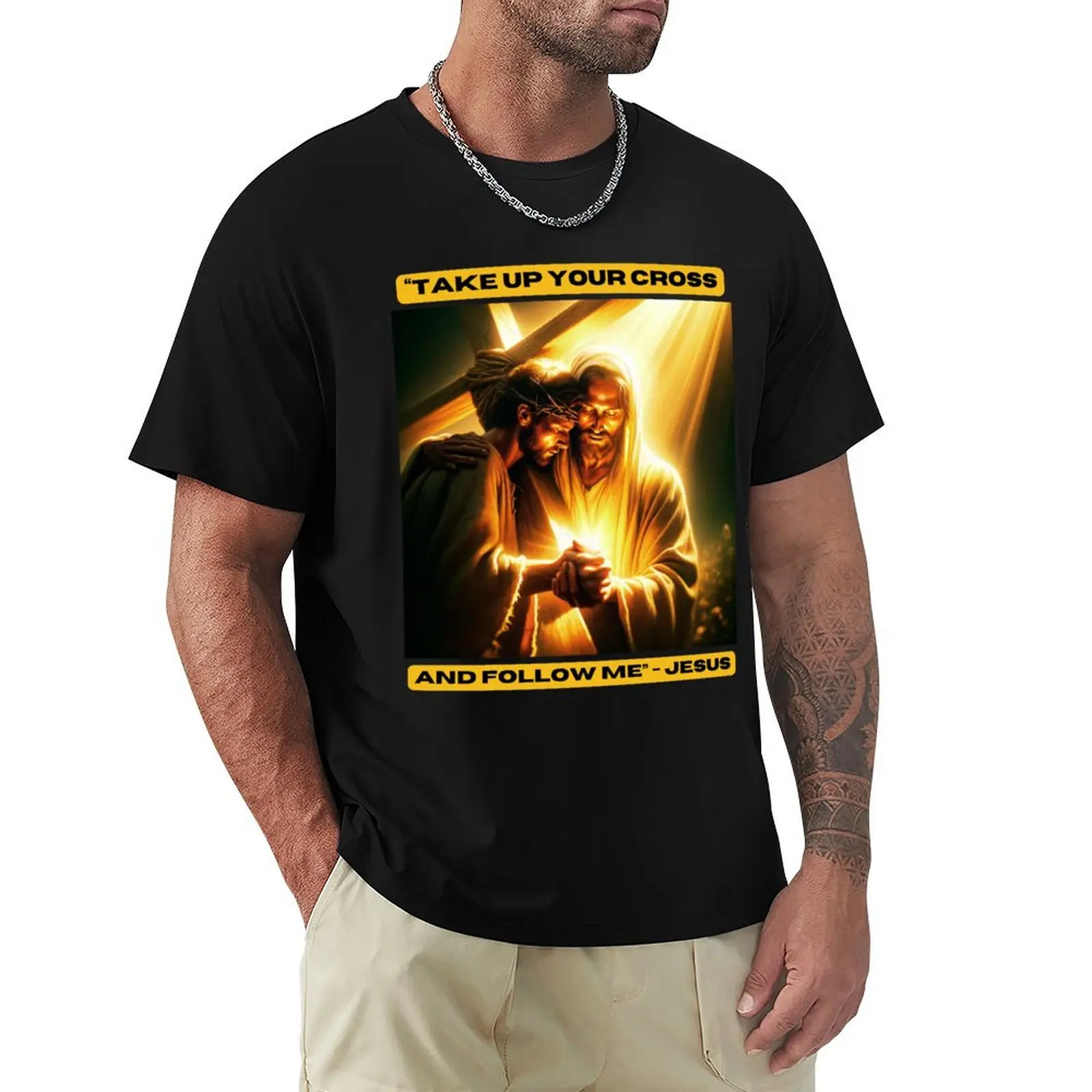 Take up your cross and follow me - Jesus T-Shirt All Match Basic Short Sleeve Top
Take up your cross and follow me - Jesus T-Shirt All Match Basic Short Sleeve Top