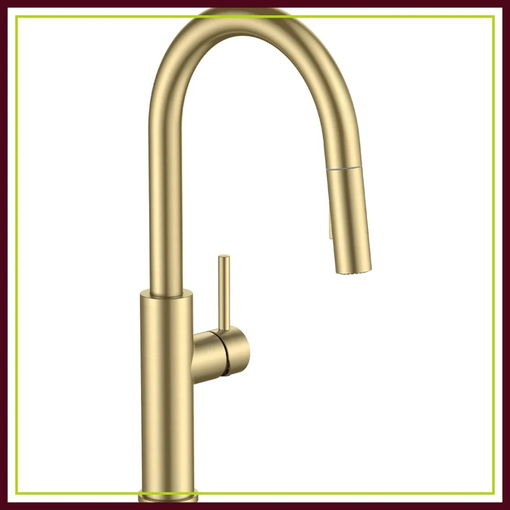 Pull Down Kitchen Faucet, Brushed Gold, High Arc Stainless Steel, Single Handle, 1 or 3 Hole Deck Mount for RV, Bar, Farmhouse, Laundry, Outdoor
Pull Down Kitchen Faucet, Brushed Gold, High Arc Stainless Steel, Single Handle, 1 or 3 Hole Deck Mount for RV, Bar, Farmhouse, Laundry, Outdoor