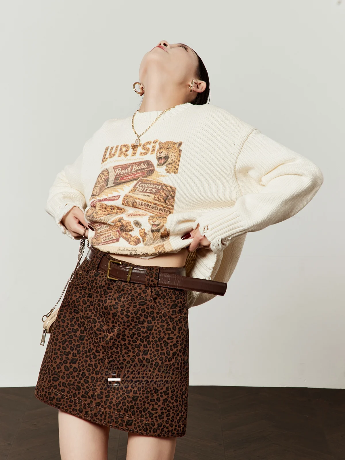 Loose Fit round Ne White Sweater Women's Spring 2026 New Lazy Sle Leopard Print Top by Zhou Li Wu Brand
Loose Fit round Ne White Sweater Women's Spring 2026 New Lazy Sle Leopard Print Top by Zhou Li Wu Brand