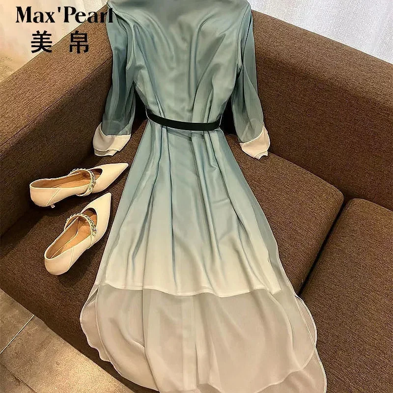 Maxpearl ladylike temperament high waist and thin Polo collar three-quarter sleeve 2022 spring and summer new women's dress
Maxpearl ladylike temperament high waist and thin Polo collar three-quarter sleeve 2022 spring and summer new women's dress