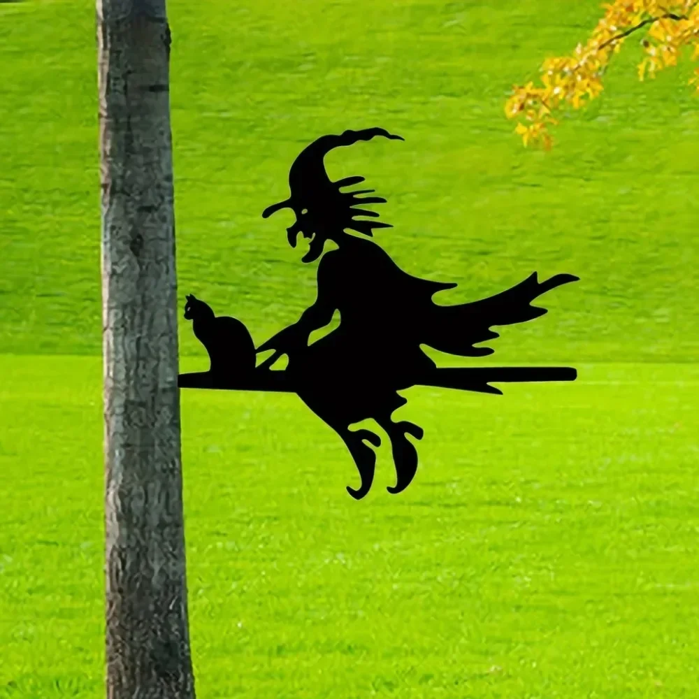 1pc Scary Witch & Cat on Branch Steel Silhouette Metal Wall Art: For Home, Yard, and Patio. Outdoor Statue Stake Decoration
1pc Scary Witch & Cat on Branch Steel Silhouette Metal Wall Art: For Home, Yard, and Patio. Outdoor Statue Stake Decoration