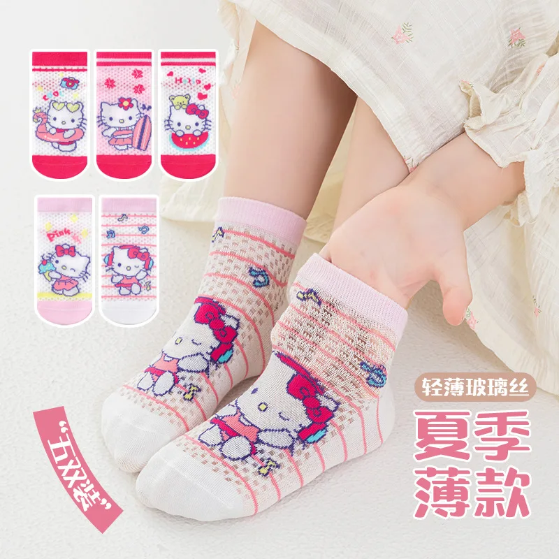 5 Pairs Sanrio Hello Kitty Girl Socks Kawaii Summer Mesh Breathable Thin Children Socks Cartoon Anime Pink Girl Socks Girl Gift
5 Pairs Sanrio Hello Kitty Girl Socks Kawaii Summer Mesh Breathable Thin Children Socks Cartoon Anime Pink Girl Socks Girl Gift