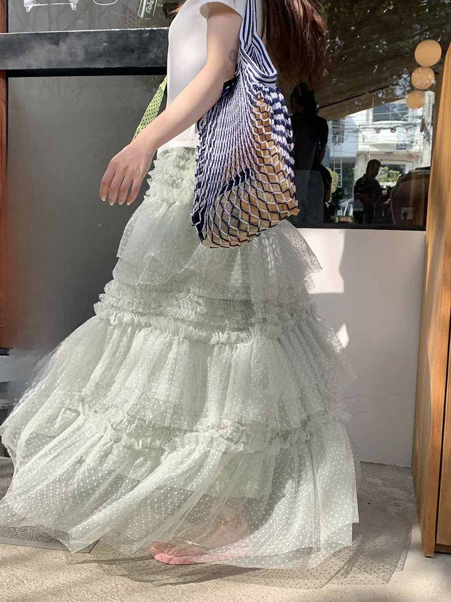 Sinbounboun Multi-Layered Flounce Net Skirt Women's High Waist A-Line Midi Skirt Cake Skirt Polyester Casual Skirt
Sinbounboun Multi-Layered Flounce Net Skirt Women's High Waist A-Line Midi Skirt Cake Skirt Polyester Casual Skirt