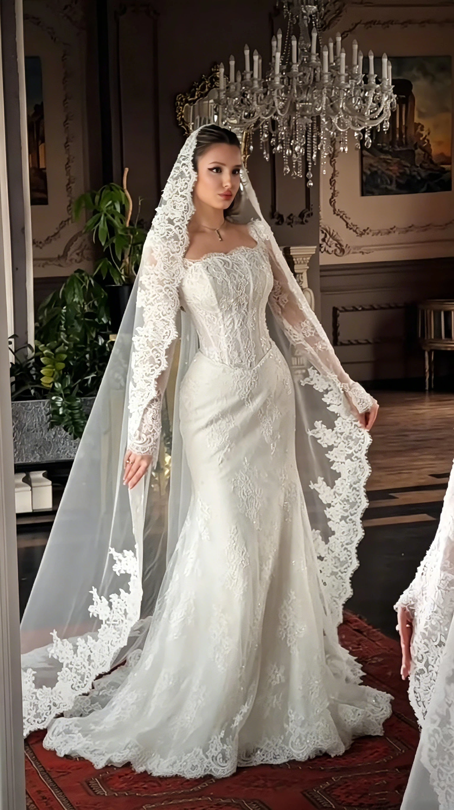 Luxurious Mermaid Lace Embroidered Wedding Dress with Sexy Square Neck Long Sleeve Waist Vestido De Novia 2026 Customized
Luxurious Mermaid Lace Embroidered Wedding Dress with Sexy Square Neck Long Sleeve Waist Vestido De Novia 2026 Customized