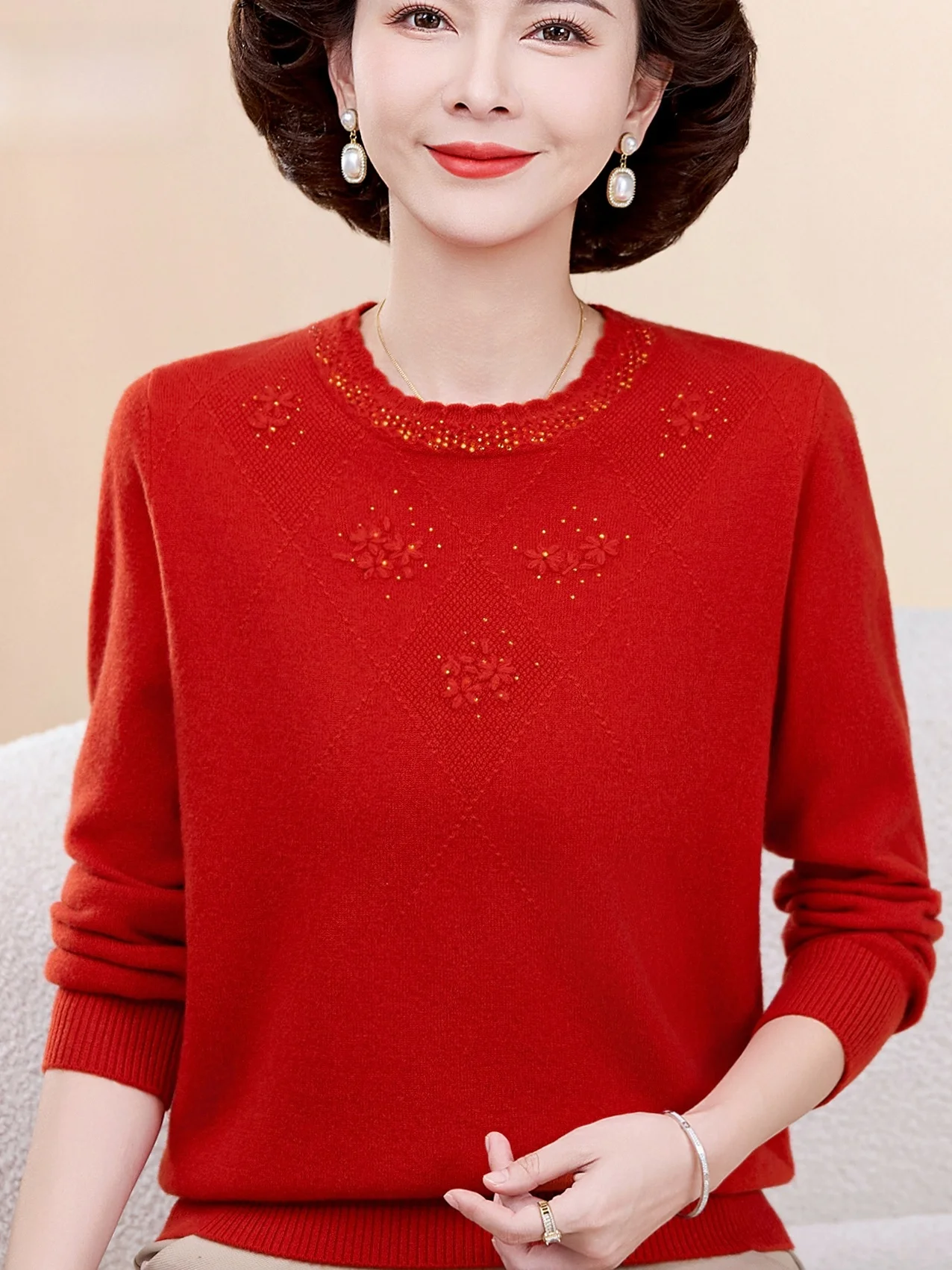 Pure Wool Knitted Sweater Long Sve round Ne Embroidery Women's Faion ape Loose Fit Breathable Casual Knitwear
Pure Wool Knitted Sweater Long Sve round Ne Embroidery Women's Faion ape Loose Fit Breathable Casual Knitwear