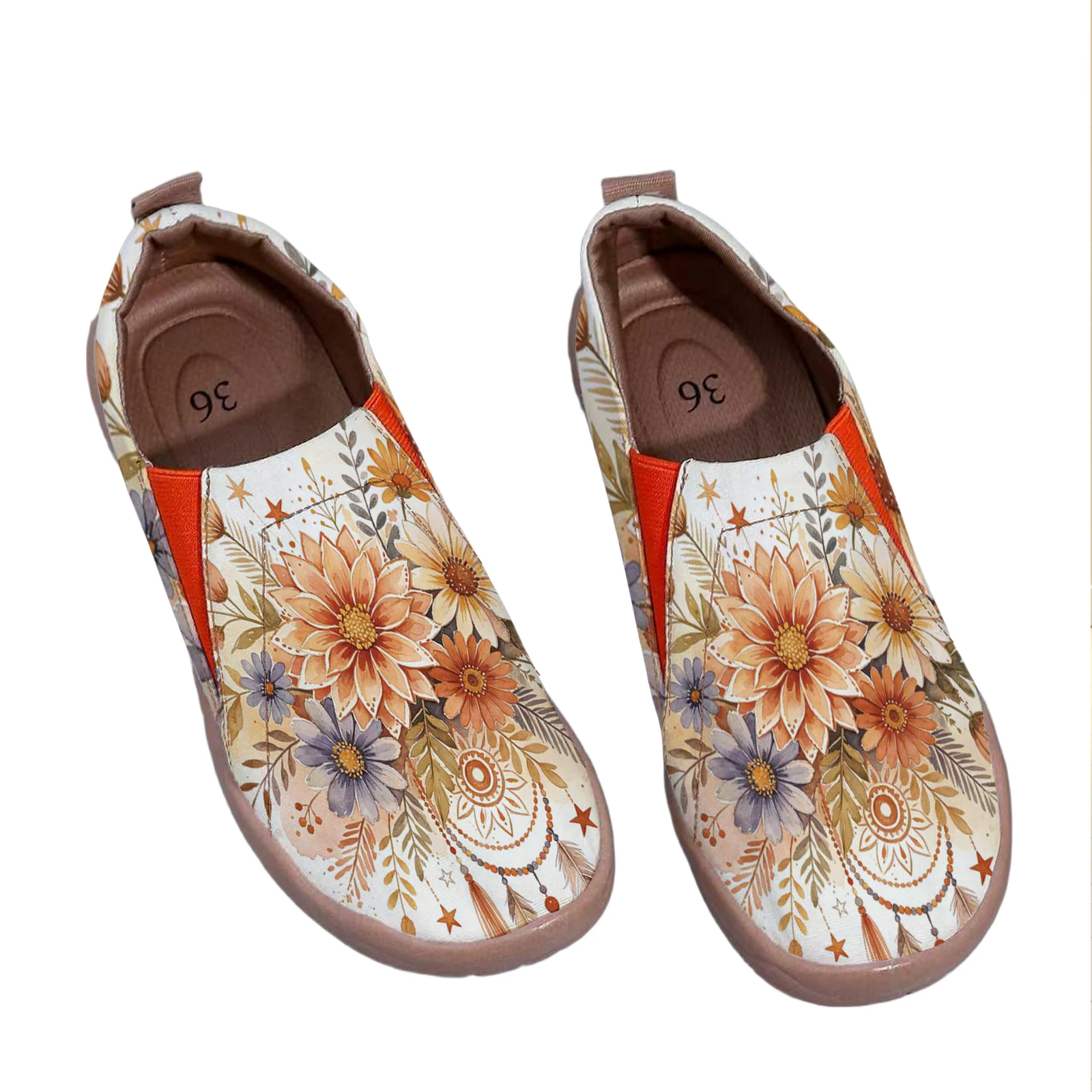 Women's Wide Toe Box Boho Dreamcatcher Dahlia Floral Print Slip‑On Shoes, Soft Sole Breathable Canvas Casual Walking Flats
Women's Wide Toe Box Boho Dreamcatcher Dahlia Floral Print Slip‑On Shoes, Soft Sole Breathable Canvas Casual Walking Flats