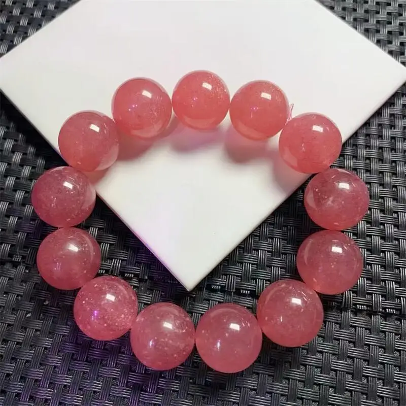 17MM Natural Strawberry Quartz Bracelet Handmade Crystal Jewelry Stretch Bangle Children Birthday Gift 1PCS
17MM Natural Strawberry Quartz Bracelet Handmade Crystal Jewelry Stretch Bangle Children Birthday Gift 1PCS