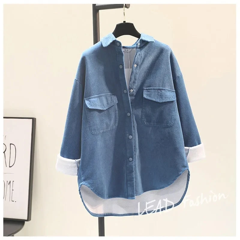 2025 Autumn Winter New Women's Korean version Loose Corduroy Shirt Women's Warm Long sleeved Shirts Female Solid Casual top
2025 Autumn Winter New Women's Korean version Loose Corduroy Shirt Women's Warm Long sleeved Shirts Female Solid Casual top