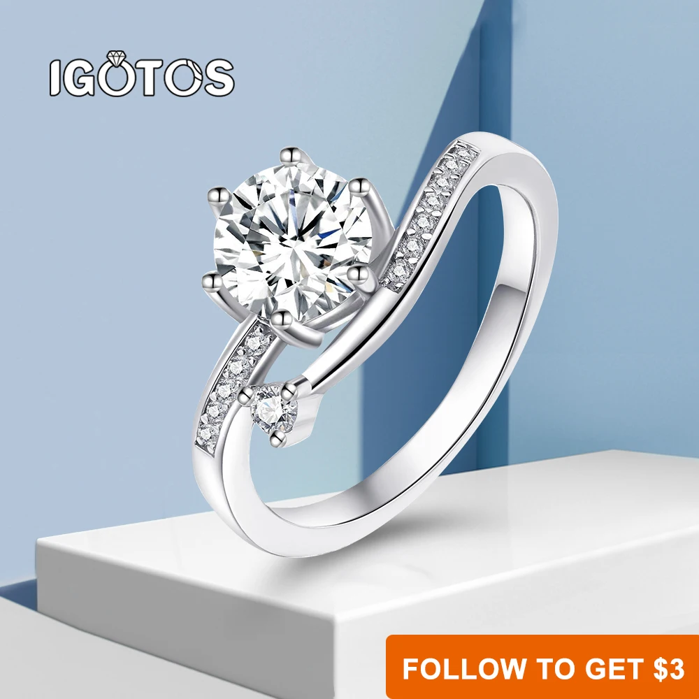 IGOTOS 1CT Кольцо из стерлингового серебра 925 пробы с муассанитом и сертификатом VVS 3EX Женское белое золото Модные лабораторные кольца с бриллиантами Ювелирные изделия для вечеринок
IGOTOS 1CT Кольцо из стерлингового серебра 925 пробы с муассанитом и сертификатом VVS 3EX Женское белое золото Модные лабораторные кольца с бриллиантами Ювелирные изделия для вечеринок
