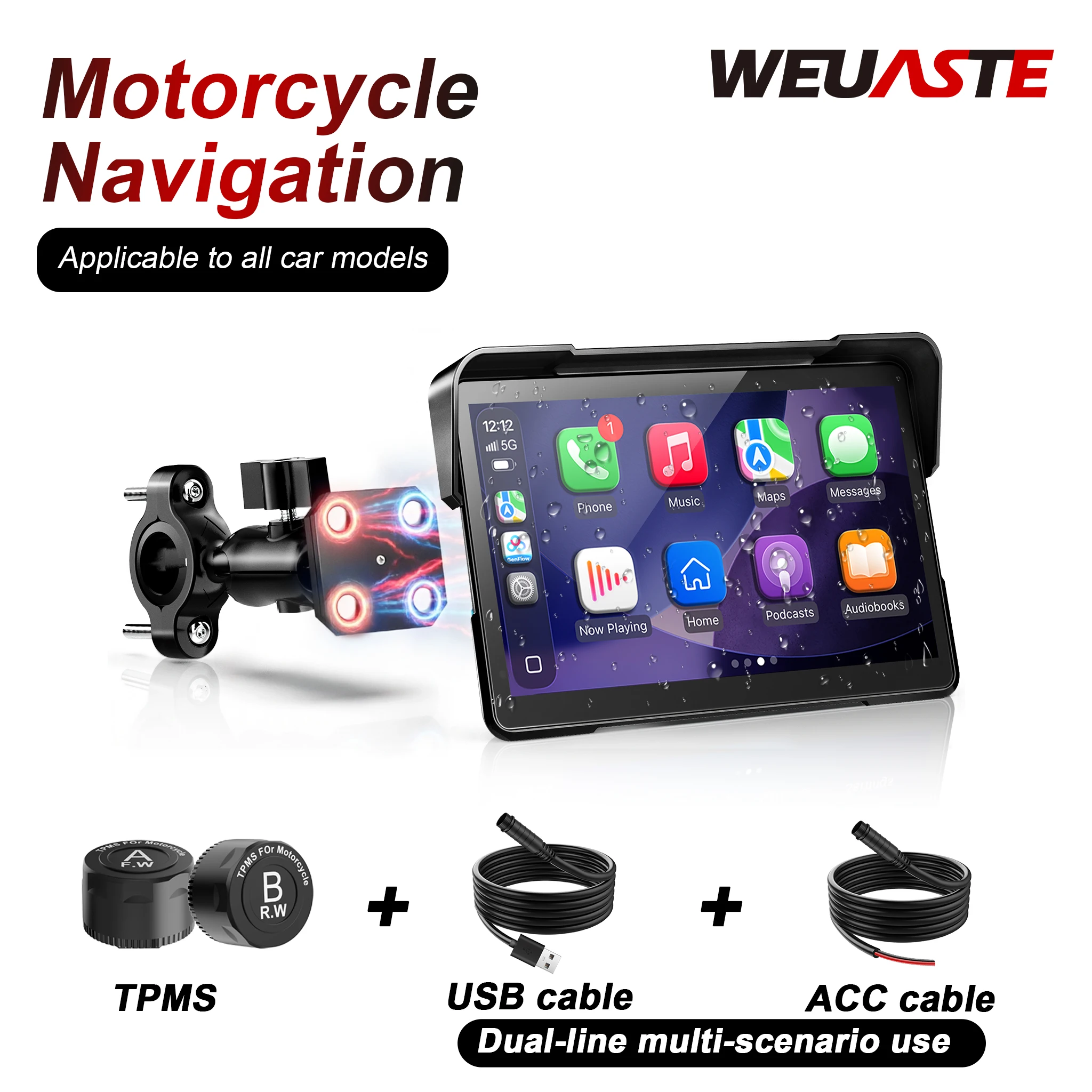 WEUASTE New Motorcycle CarPlay Dual-coil GPS Navigation TPMS compatible For all models
WEUASTE New Motorcycle CarPlay Dual-coil GPS Navigation TPMS compatible For all models