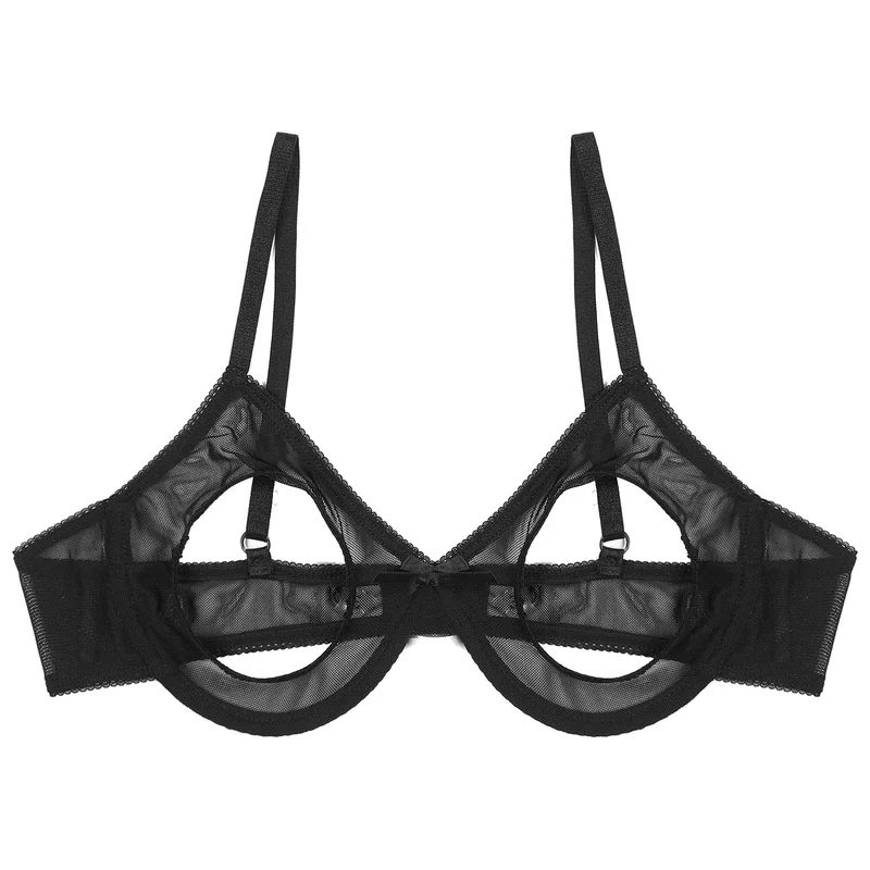 RT01 Women's Sheer Mesh Hollow Out Open Nipples Underwired Bra Tops Unlined Bralette Sexy Brassiere Balconette Underwear&Gf1
RT01 Women's Sheer Mesh Hollow Out Open Nipples Underwired Bra Tops Unlined Bralette Sexy Brassiere Balconette Underwear&Gf1