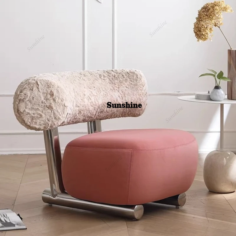 Nordic lambswool single sofa simple living room pink sled chair
Nordic lambswool single sofa simple living room pink sled chair