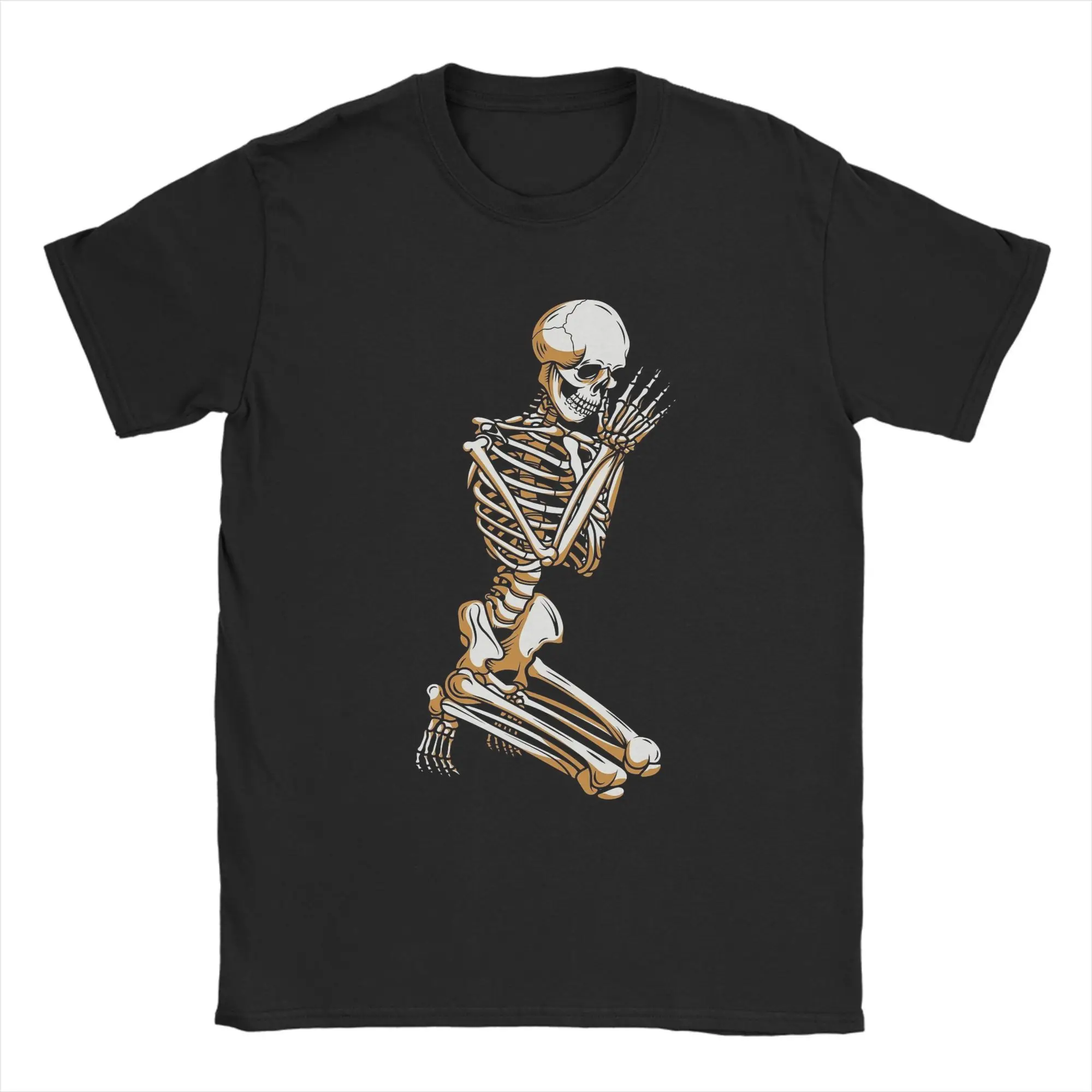 Men's Praying Skeleton Funny T Shirts 100% Cotton Tops Awesome Short Sleeve Crewneck Tees Printed T-Shirt
Men's Praying Skeleton Funny T Shirts 100% Cotton Tops Awesome Short Sleeve Crewneck Tees Printed T-Shirt