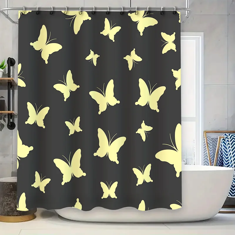 Элегантная занавеска для душа с желтым принтом бабочки, водонепроницаемый домашний декор для ванной комнаты, современный дизайн, доступный индивидуальный размер.
Элегантная занавеска для душа с желтым принтом бабочки, водонепроницаемый домашний декор для ванной комнаты, современный дизайн, доступный индивидуальный размер.
