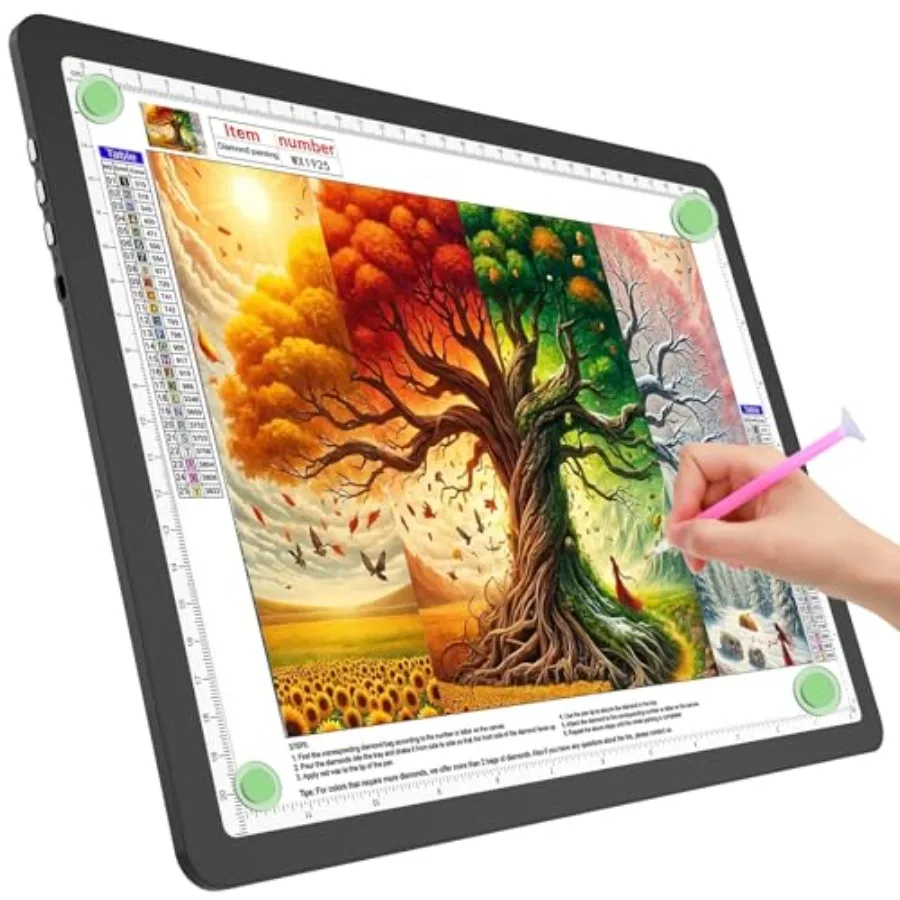 A4 Light Board for Diamond Painting Super Bright Magnetic Light Pad with Side Buttons Lightbox for Tracing and Drawing Corded L
A4 Light Board for Diamond Painting Super Bright Magnetic Light Pad with Side Buttons Lightbox for Tracing and Drawing Corded L