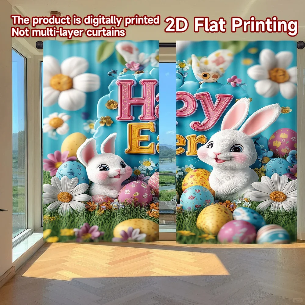 2D flat printing 2pcs Curtain Easter Bunnies and Eggs Digital Printed Polyester Drapes Family Party Perfect for Holiday Home
2D flat printing 2pcs Curtain Easter Bunnies and Eggs Digital Printed Polyester Drapes Family Party Perfect for Holiday Home