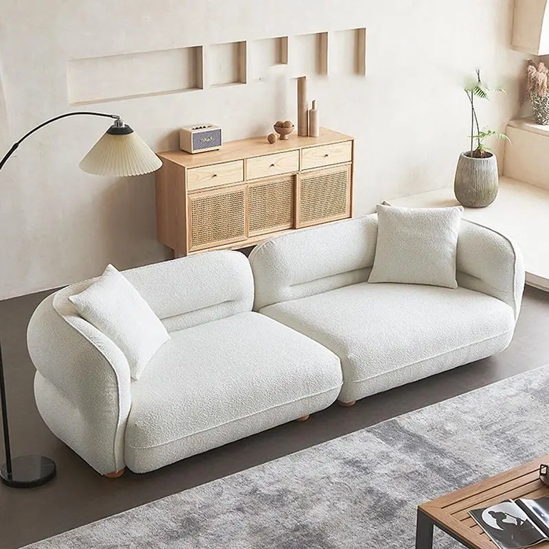 Lamb fleece sofa beauty salon size apartment living room fabric sofa
Lamb fleece sofa beauty salon size apartment living room fabric sofa