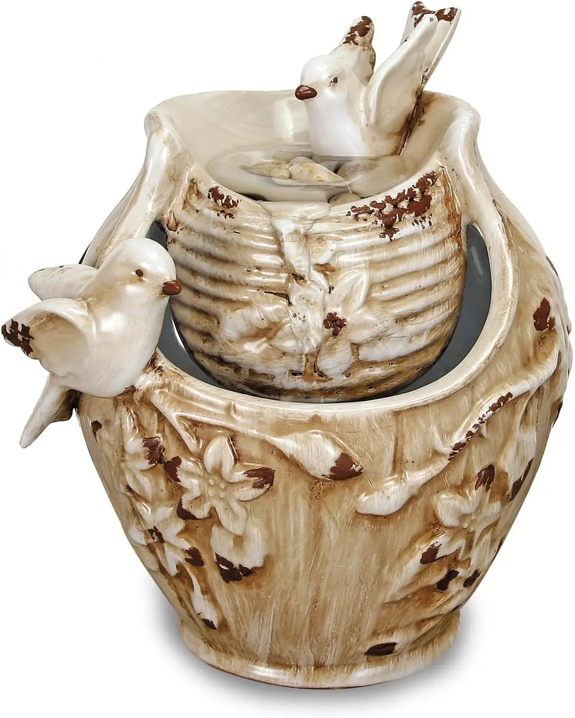 Потертый керамический домашний фонтан для ванны с птицами с насосом и гальками для домашнего декора
Потертый керамический домашний фонтан для ванны с птицами с насосом и гальками для домашнего декора