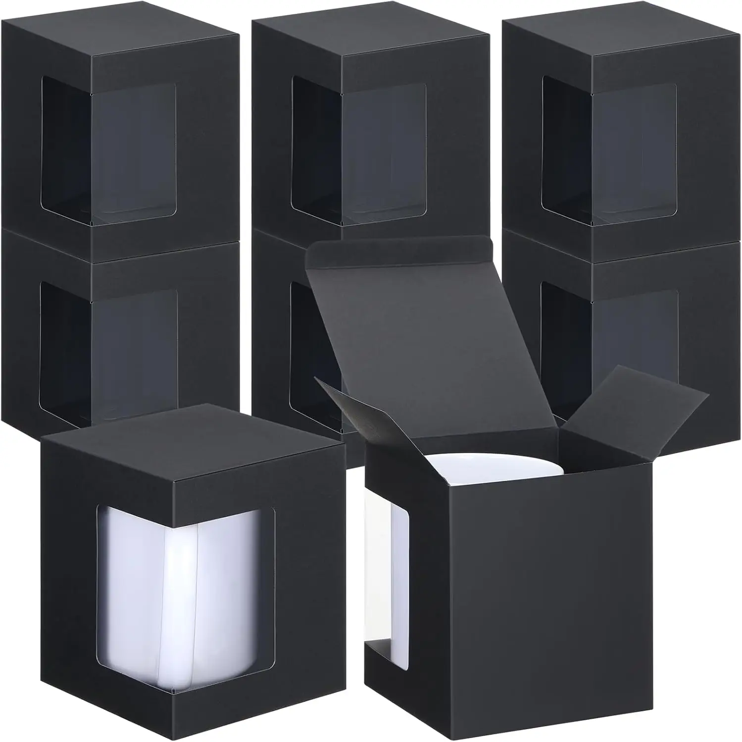 24 Pack Mug Gift Boxes for Sublimation Coffee Cups 11oz 12oz 15oz - Clear Window Display, Sturdy Paper & Plastic Packaging
24 Pack Mug Gift Boxes for Sublimation Coffee Cups 11oz 12oz 15oz - Clear Window Display, Sturdy Paper & Plastic Packaging