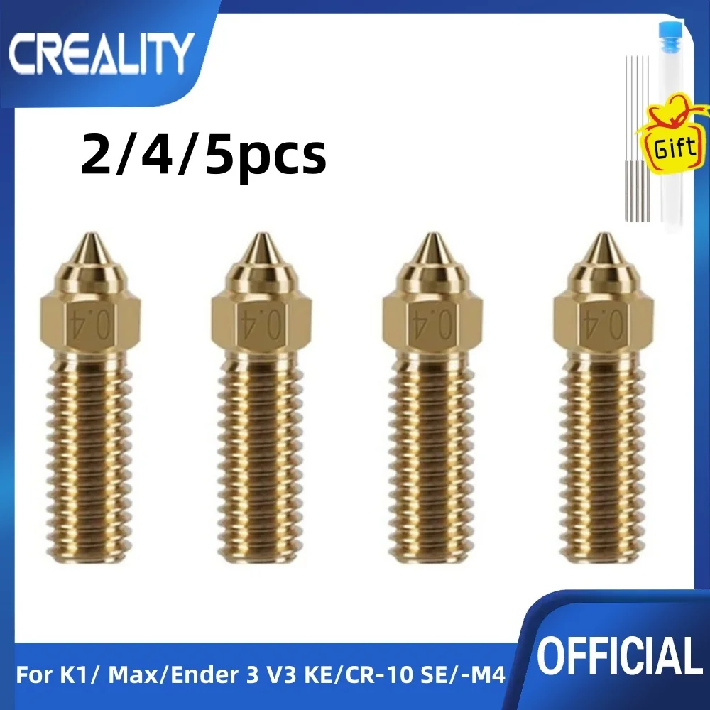 Creality K1/K1 Max Nozzle 2/4/5pcs Brass Nozzles Kit High-speed 3D Printer Nozzles Fit 1.75mm Filament for K1 / K1MAX / CR-M4
Creality K1/K1 Max Nozzle 2/4/5pcs Brass Nozzles Kit High-speed 3D Printer Nozzles Fit 1.75mm Filament for K1 / K1MAX / CR-M4