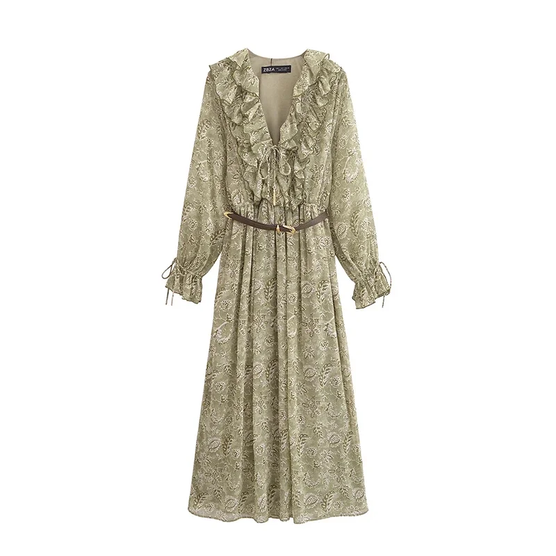 New Women's Print Long Dresses Fashion Tierred Decoration V-Neck Long Sleeves Dresses Vintage Female Elegant Party Dresses
New Women's Print Long Dresses Fashion Tierred Decoration V-Neck Long Sleeves Dresses Vintage Female Elegant Party Dresses