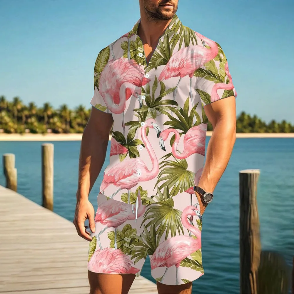 Men's Beach Shirt Shorts Two Piece Holiday Beach 3D Printed Shirt Short Sleeve Shorts Set Plus Size Menswear Flamingo 3D Printed
Men's Beach Shirt Shorts Two Piece Holiday Beach 3D Printed Shirt Short Sleeve Shorts Set Plus Size Menswear Flamingo 3D Printed