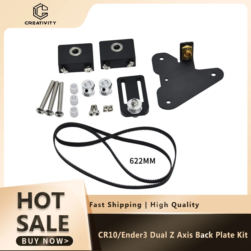 CR10 Ender 3 Aluminum Dual Z Axis Back Plate Kit Lead Screw Upgrade Kit Timing belt width 6mm Gear 20 teeth for CR 10 Ender-3
CR10 Ender 3 Aluminum Dual Z Axis Back Plate Kit Lead Screw Upgrade Kit Timing belt width 6mm Gear 20 teeth for CR 10 Ender-3