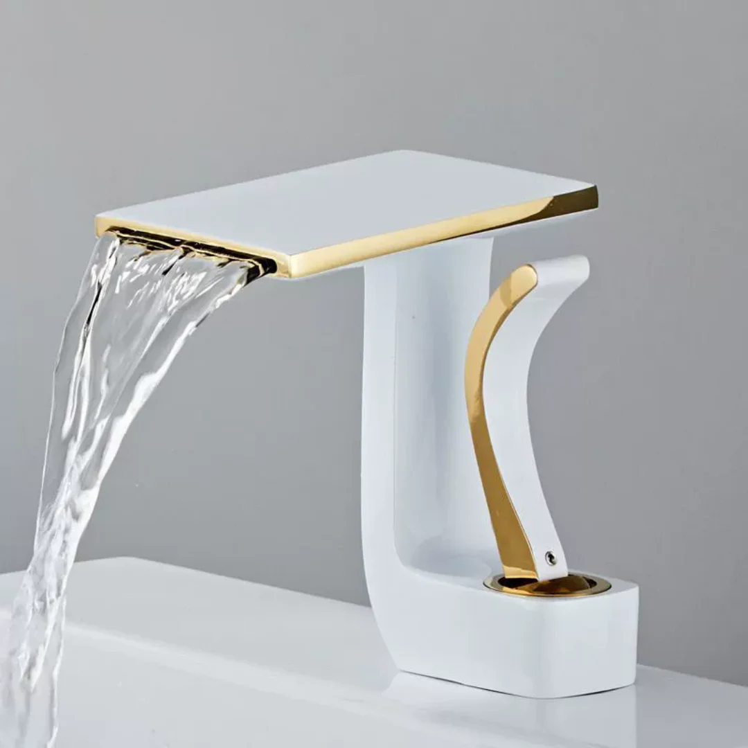 Bathroom Faucet Gold and White Waterfall Faucet Brass Bathroom Faucet Bathroom Basin Faucet Mixer Tap Hot and Cold Sink faucet
Bathroom Faucet Gold and White Waterfall Faucet Brass Bathroom Faucet Bathroom Basin Faucet Mixer Tap Hot and Cold Sink faucet
