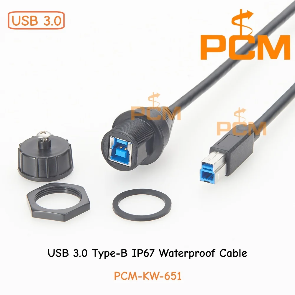 IP67 Waterproof USB 3.0 Type-B Female to Male Panel Mount Cable Industrial High Speed Data Cable for Automation Equipment
IP67 Waterproof USB 3.0 Type-B Female to Male Panel Mount Cable Industrial High Speed Data Cable for Automation Equipment