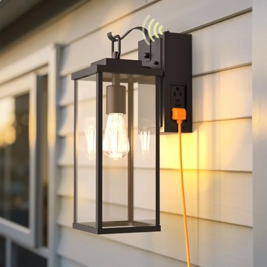Upgraded Dusk to Dawn Outdoor Wall Lights with GFCI Outlet, Waterproof AntiRust Outdoor Light Fixtures with Clear Glass, Exteri
Upgraded Dusk to Dawn Outdoor Wall Lights with GFCI Outlet, Waterproof AntiRust Outdoor Light Fixtures with Clear Glass, Exteri