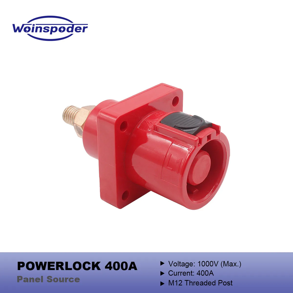 WOINSPODER 1000V 400A Powerlock Panel Source Australian Colour With M12 Threaded Post for Power Distro
WOINSPODER 1000V 400A Powerlock Panel Source Australian Colour With M12 Threaded Post for Power Distro