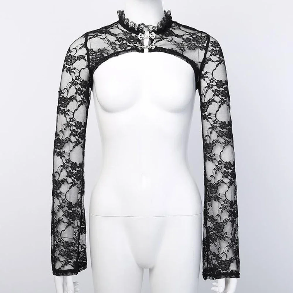 Top Women Crop Top Punk Retro S M L Gothic Lace Ladies Long Sleeve S-L See Though Sexy Sheer Soft Stand Collar
Top Women Crop Top Punk Retro S M L Gothic Lace Ladies Long Sleeve S-L See Though Sexy Sheer Soft Stand Collar