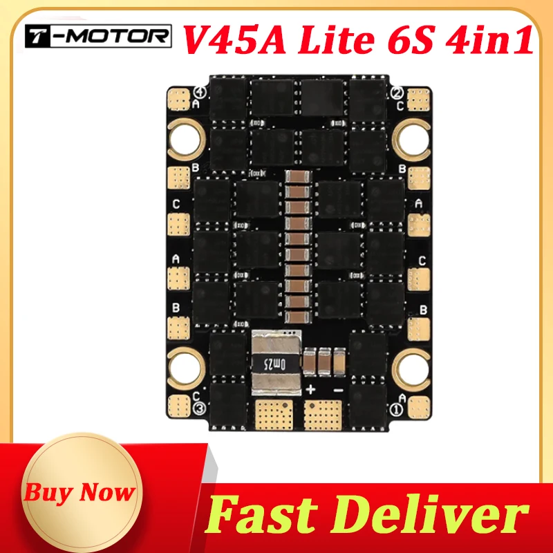 T-MOTOR V45A lite 6s 4 in1 esc, lighter weight, electronic speed control for fpv rc racing drone motor...
T-MOTOR V45A lite 6s 4 in1 esc, lighter weight, electronic speed control for fpv rc racing drone motor...