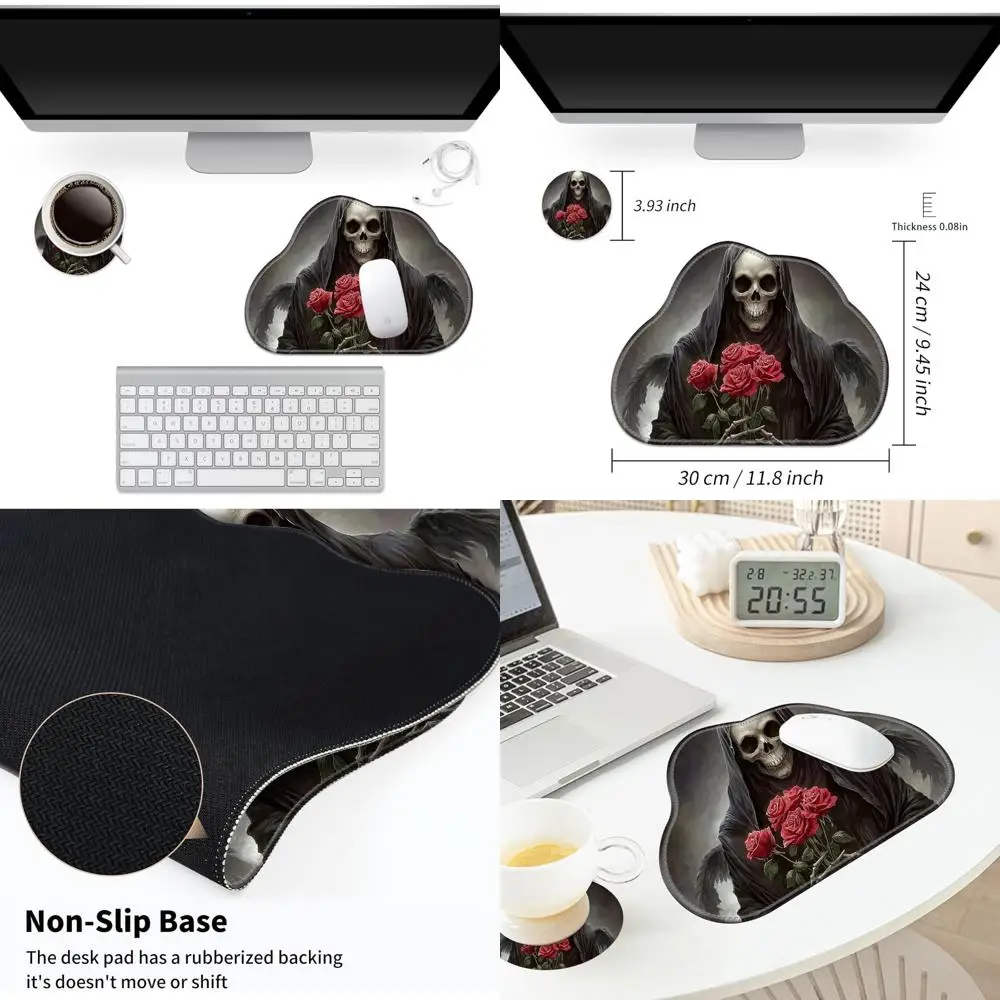Ergonomic Desk Mat with Mouse Pad and Coasters, 11.8x9.4 Inches, Black Rubber Base, Suitable for Mice and Laptops
Ergonomic Desk Mat with Mouse Pad and Coasters, 11.8x9.4 Inches, Black Rubber Base, Suitable for Mice and Laptops